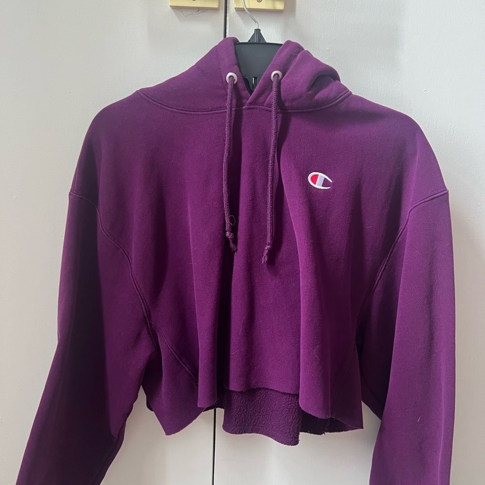 Champion Deep Purple Cropped Hoodie